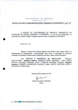 Resolução do Conselho de Ensino, Pesquisa e Extensão nº 0123/1997