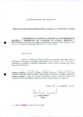 Resolução do Conselho de Ensino, Pesquisa e Extensão nº 0046/2001
