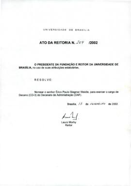 Ato da Reitoria nº 0204/2002