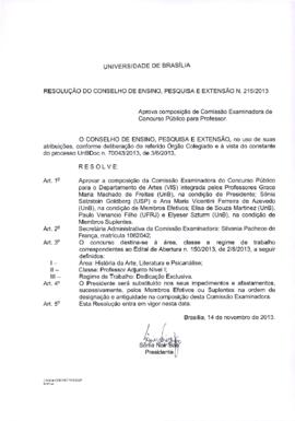 Resolução do Conselho de Ensino, Pesquisa e Extensão nº 0215/2013