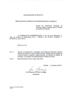 Resolução do Conselho de Administração nº 0029/2013