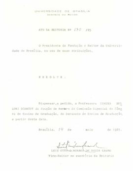 Ato da Reitoria nº 0170/1985