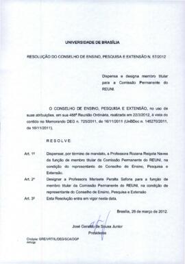 Resolução do Conselho de Ensino, Pesquisa e Extensão nº 0057/2012