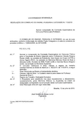 Resolução do Conselho de Ensino, Pesquisa e Extensão nº 0113/2010
