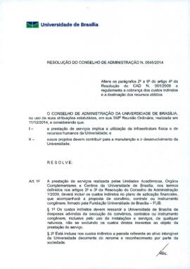Resolução do Conselho de Administração nº 0045/2014