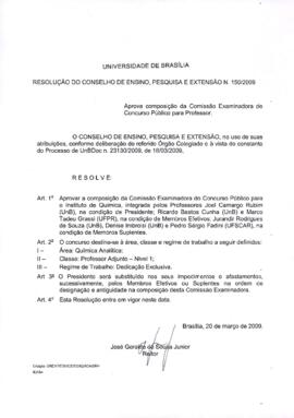 Resolução do Conselho de Ensino, Pesquisa e Extensão nº 0150/2009