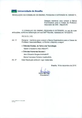 Resolução do Conselho de Ensino, Pesquisa e Extensão nº 0260/2015