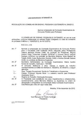 Resolução do Conselho de Ensino, Pesquisa e Extensão nº 0259/2012