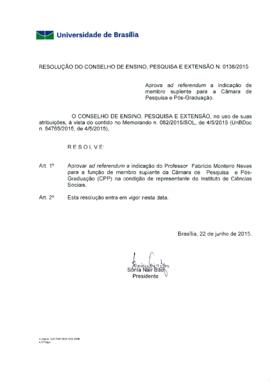 Resolução do Conselho de Ensino, Pesquisa e Extensão nº 0138/2015