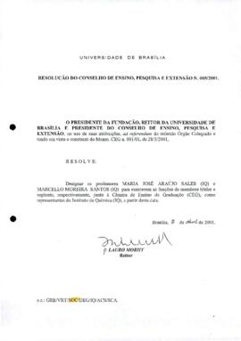 Resolução do Conselho de Ensino, Pesquisa e Extensão nº 0005/2001