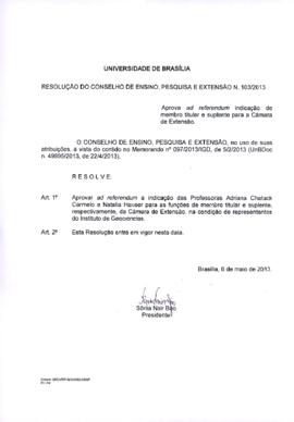 Resolução do Conselho de Ensino, Pesquisa e Extensão nº 0103/2013