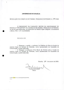 Resolução do Conselho de Ensino, Pesquisa e Extensão nº 0177/2006