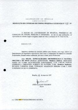 Resolução do Conselho de Ensino, Pesquisa e Extensão nº 0045/1997