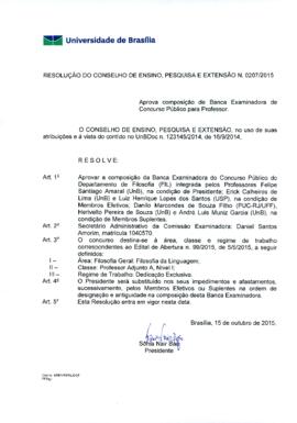 Resolução do Conselho de Ensino, Pesquisa e Extensão nº 0207/2015