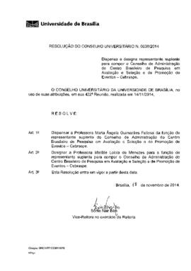 Resolução do Conselho Universitário nº 0038/2014