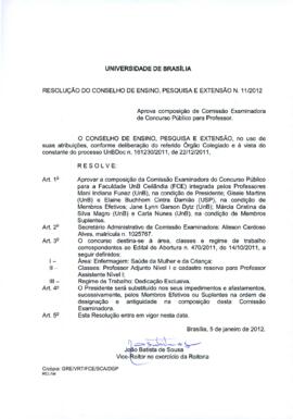 Resolução do Conselho de Ensino, Pesquisa e Extensão nº 0011/2012
