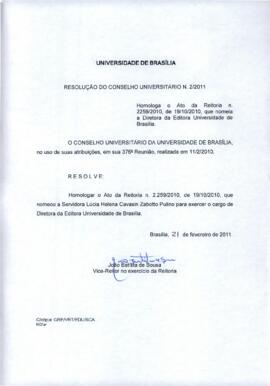 Resolução do Conselho Universitário nº 0002/2011
