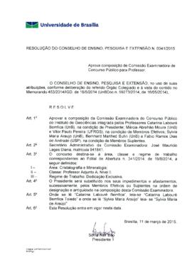 Resolução do Conselho de Ensino, Pesquisa e Extensão nº 0041/2015