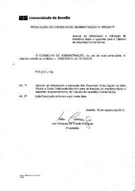 Resolução do Conselho de Administração nº 0052/2015