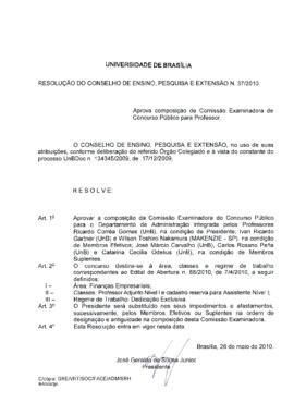 Resolução do Conselho de Ensino, Pesquisa e Extensão nº 0037/2010