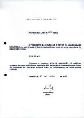 Ato da Reitoria nº 0447/2000
