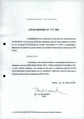 Ato da Reitoria nº 0177/2001