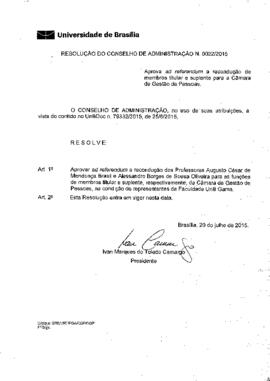 Resolução do Conselho de Administração nº 0022/2015
