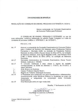 Resolução do Conselho de Ensino, Pesquisa e Extensão nº 0030/2012