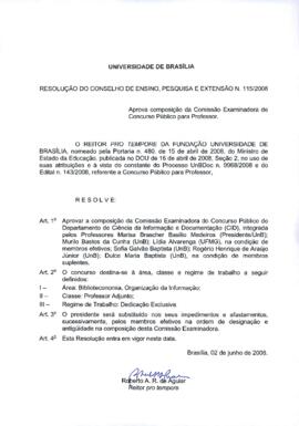 Resolução do Conselho de Ensino, Pesquisa e Extensão nº 0115/2008