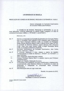 Resolução do Conselho de Ensino, Pesquisa e Extensão nº 0013/2012