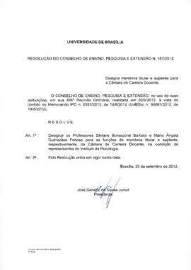 Resolução do Conselho de Ensino, Pesquisa e Extensão nº 0187/2012