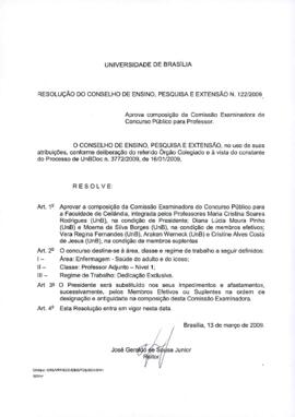 Resolução do Conselho de Ensino, Pesquisa e Extensão nº 0122/2009