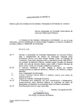 Resolução do Conselho de Ensino, Pesquisa e Extensão nº 0137/2010