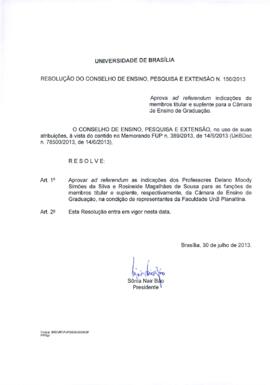 Resolução do Conselho de Ensino, Pesquisa e Extensão nº 0150/2013