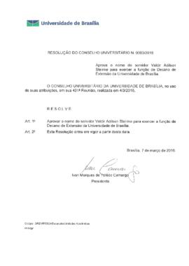 Resolução do Conselho Universitário nº 0003/2016