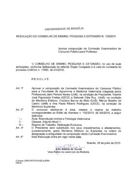 Resolução do Conselho de Ensino, Pesquisa e Extensão nº 0129/2010