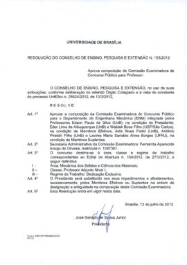 Resolução do Conselho de Ensino, Pesquisa e Extensão nº 0153/2012