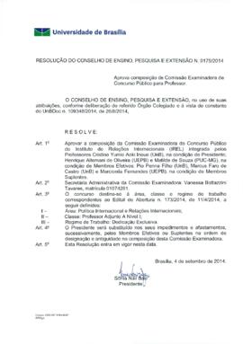 Resolução do Conselho de Ensino, Pesquisa e Extensão nº 0175/2014