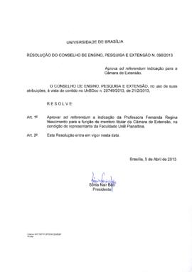 Resolução do Conselho de Ensino, Pesquisa e Extensão nº 0090/2013