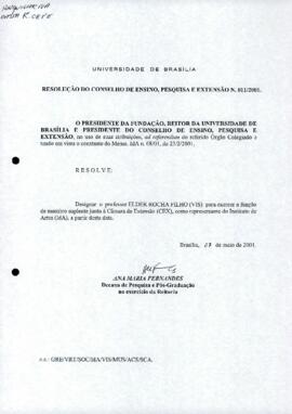 Resolução do Conselho de Ensino, Pesquisa e Extensão nº 0011/2001