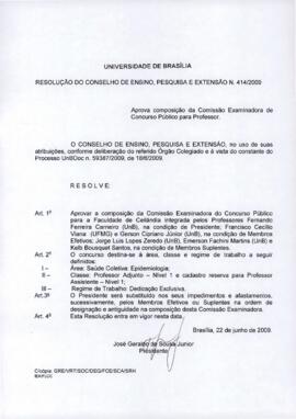 Resolução do Conselho de Ensino, Pesquisa e Extensão nº 0414/2009