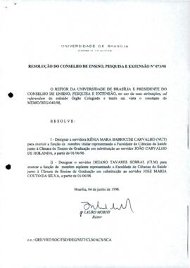 Resolução do Conselho de Ensino, Pesquisa e Extensão nº 0073/1998