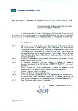 Resolução do Conselho de Ensino, Pesquisa e Extensão nº 0240/2014