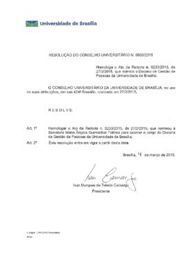 Resolução do Conselho Universitário nº 0003/2015