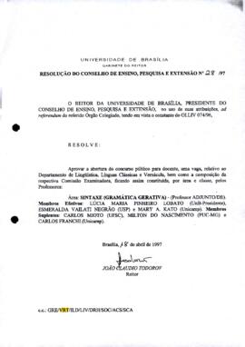 Resolução do Conselho de Ensino, Pesquisa e Extensão nº 0028/1997