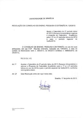 Resolução do Conselho de Ensino, Pesquisa e Extensão nº 0125/2013