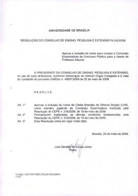 Resolução do Conselho de Ensino, Pesquisa e Extensão nº 0342/2009