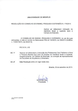 Resolução do Conselho de Ensino, Pesquisa e Extensão nº 0175/2013