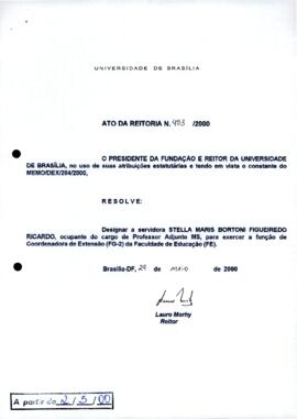 Ato da Reitoria nº 0453/2000