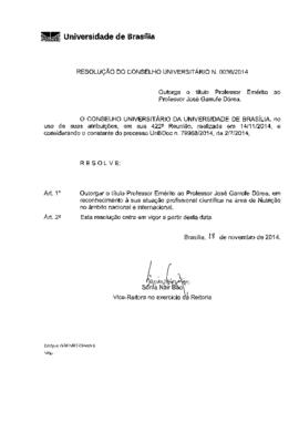 Resolução do Conselho Universitário nº 0036/2014